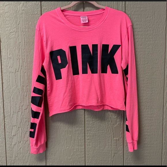 PINK Victoria's Secret Tops - PINK a Victoria’s Secret bright pink long sleeve crop | size Small